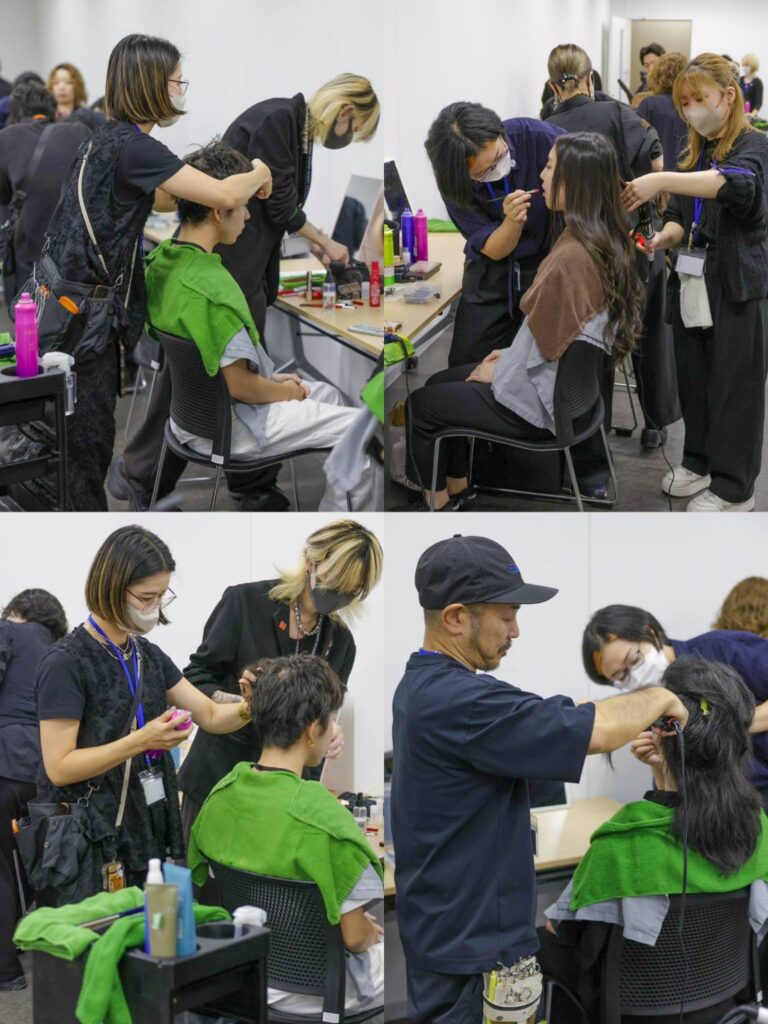 ヘアメイク中の画像
